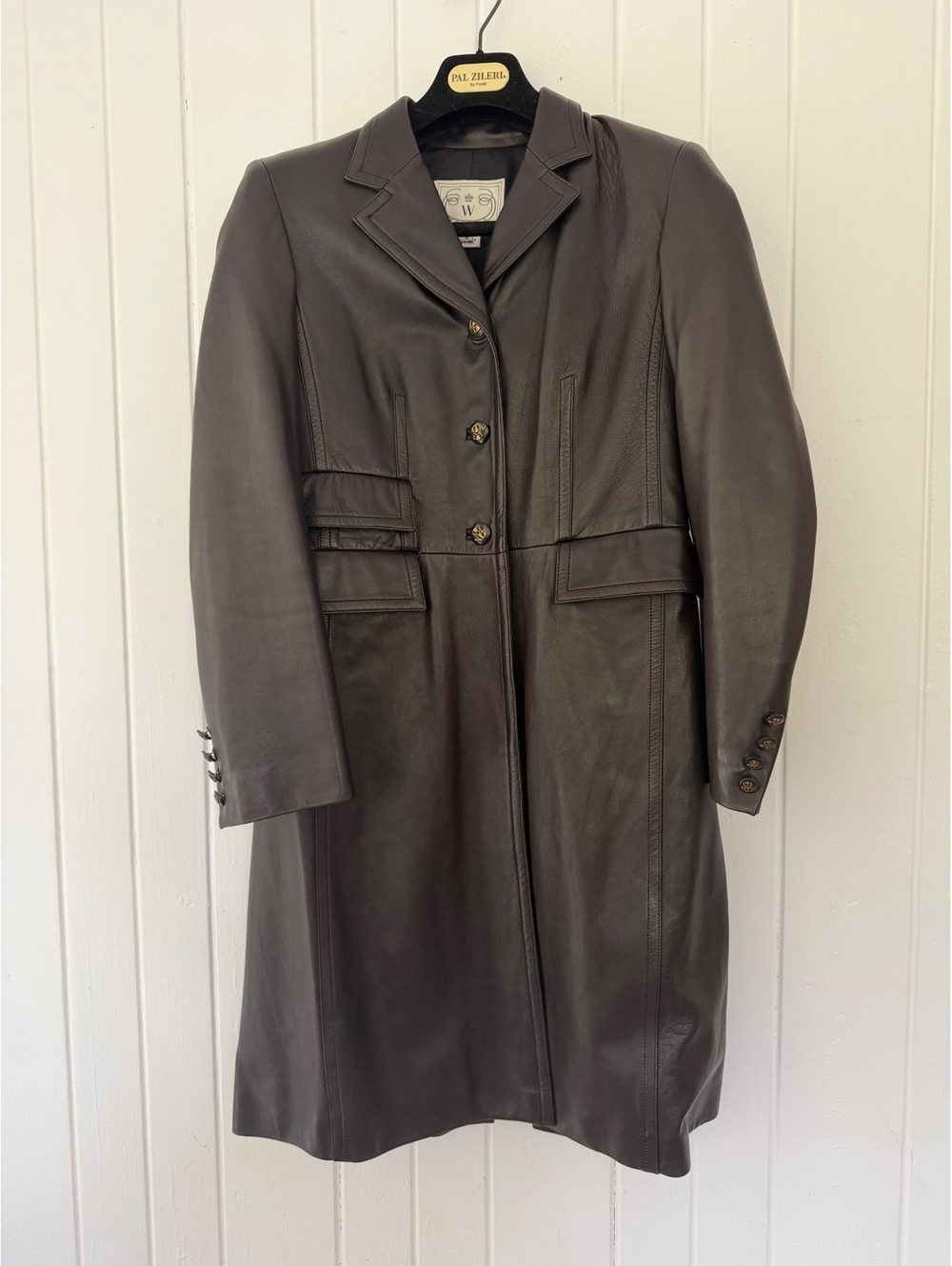 Wathne Brown Leather coat size 8